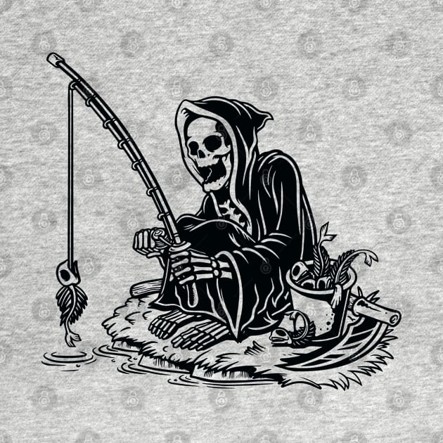 I Will Never Stop Fishing Funny Fisher Skeleton by KingMaster